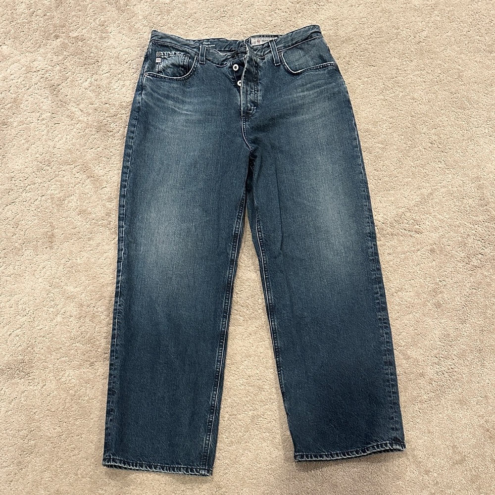 Ag Adriano Goldschmied Women's Boyfriend Jeans in Dark Blue Wash